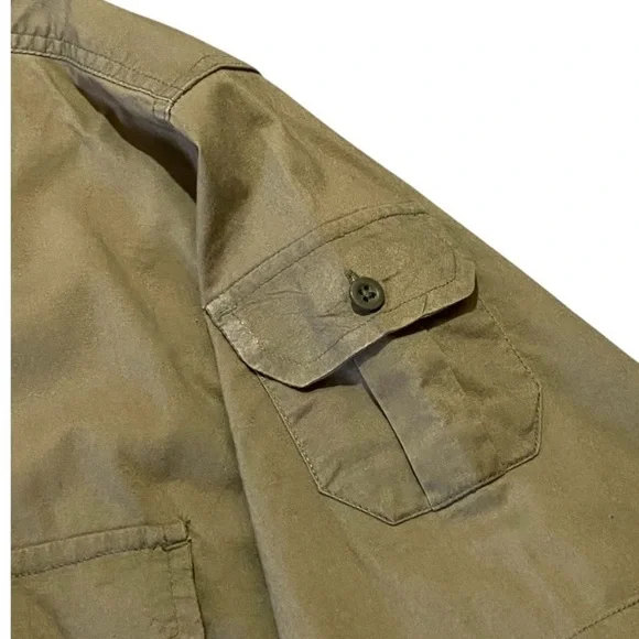 VTG 90’s Y2K Khaki Cargo Military Shirt L Tall Button Up Oversized Streetwear - Picture 9 of 9